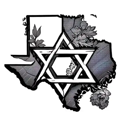 Star Of David Inside State Of Texas