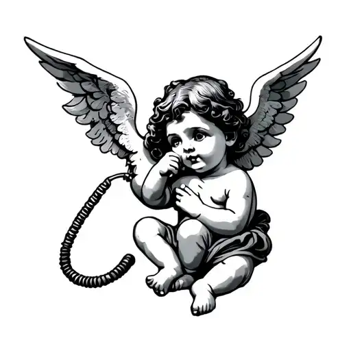 Cherub Talking On A Landline