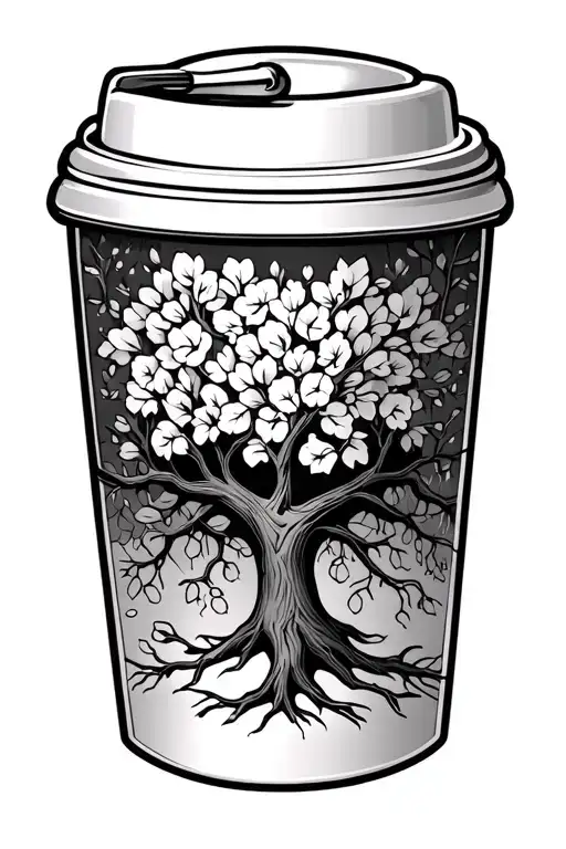 Coffee Handle With Family Tree Intertwined Within