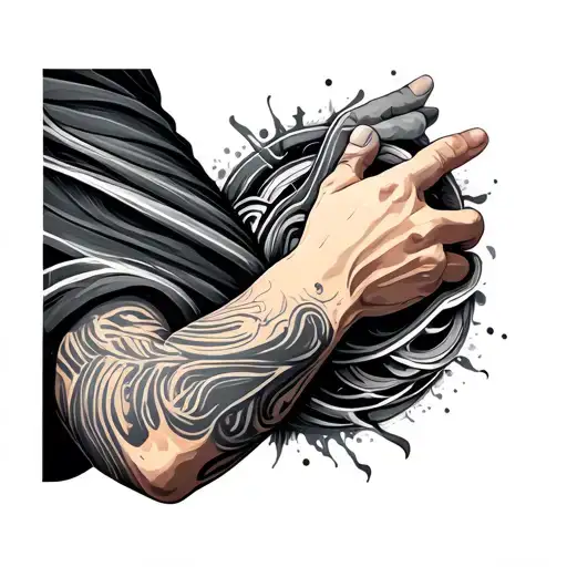 Aymetric Abstract Lines Around Arm