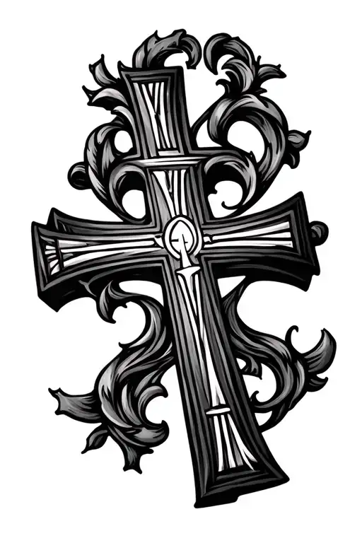 Religous Cross With Roman Numerals