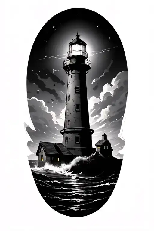 Lat Long Coordinates With Lighthouse Shining