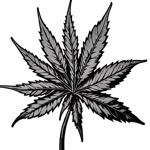 Women's Tattoos Of Marijuna Leaf