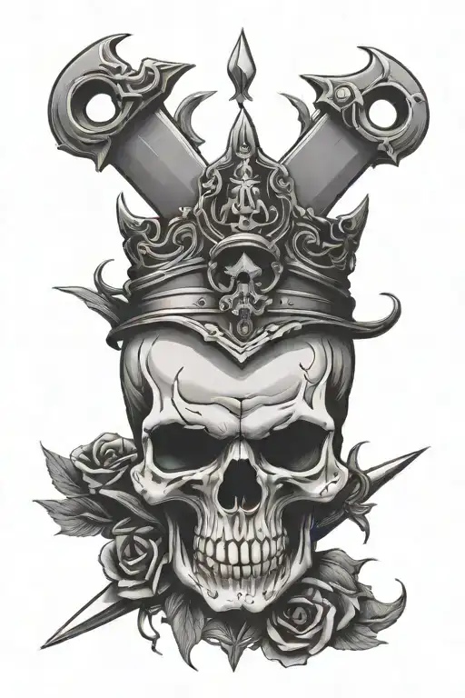 Skull With Dagger Piercing