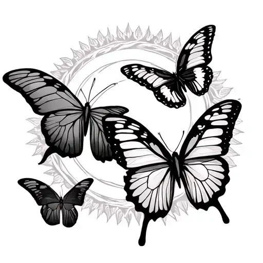 Phillipines Sun With Butterflies