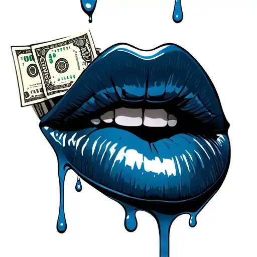 Drippingblue Lips With Money