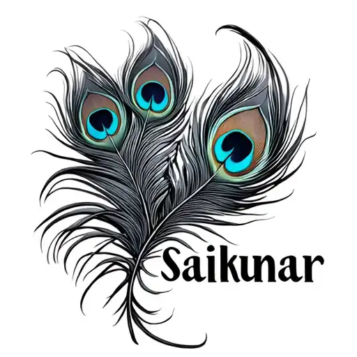 Saikumar Name With Peacock Feather Transforming