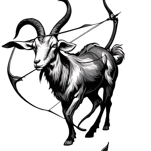 Goat Sagittarius Archer Shooting