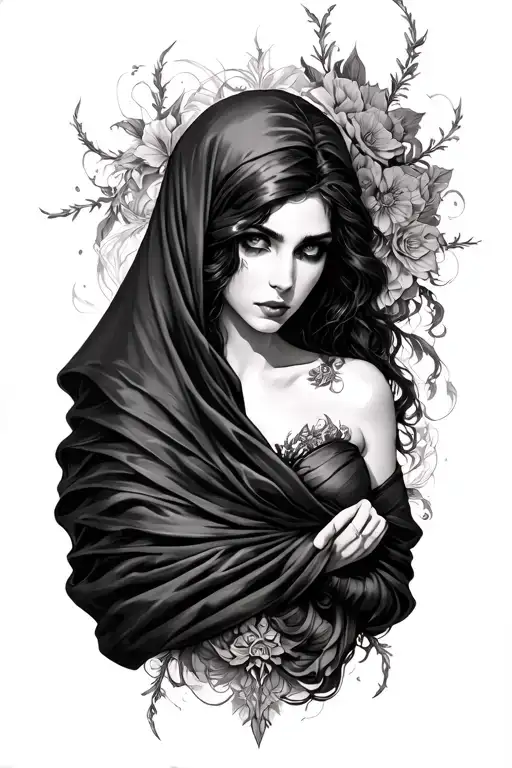 Lilith Seductive Look In Shroud Draped