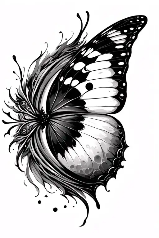 Edgy Butterfly Moon Phase Hidden Within
