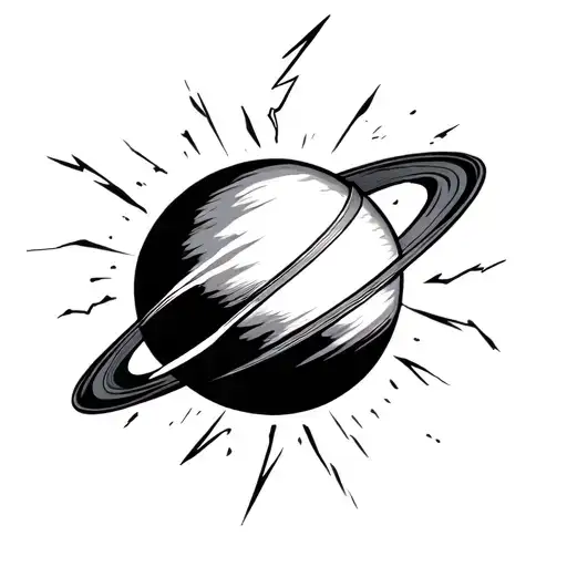 Venus Planet With Lightning Bolt Striking