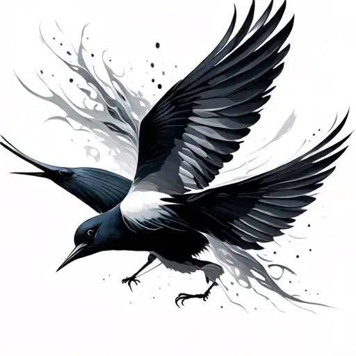 Abstract Birds Flying Away Stylize