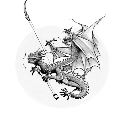 Dragon Performing A Kickflip On A Skateboard