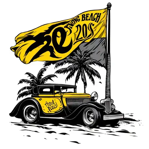 Long Beach Rollin 20S W Yellow Flag Intertwined