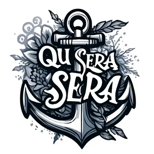 Navy Anchor And Qu Sera Sera Saying