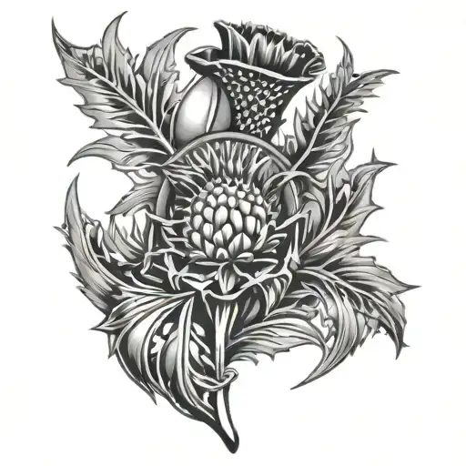 Scottish Thistle With 4130 Steel Plated Shoulder Armour