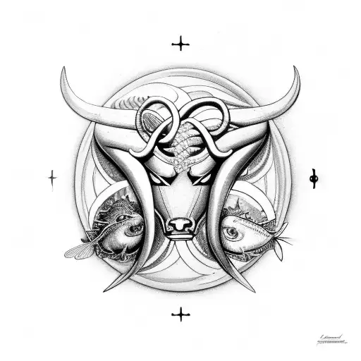 Taurus Protecting Pisces With Waterflow