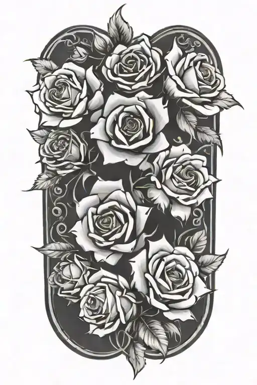 Spine Tattoo With Roses Growing