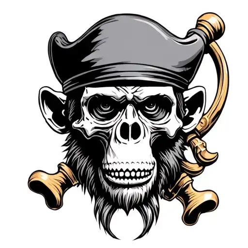 Monkey Pirate Skull