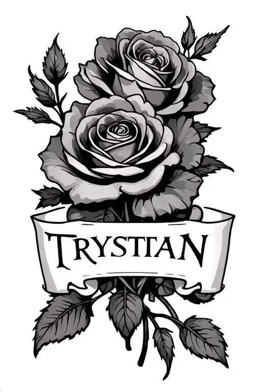 Gothic Roses With The Name Trystian