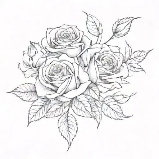 Roses And Honeysuckle Flowers