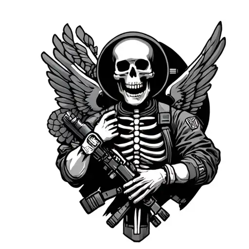 Us Air Force Medic Skeleton Holding