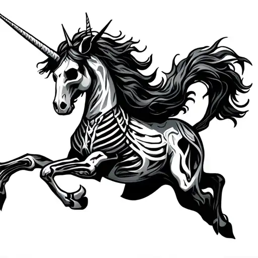 Demon Skelton Unicorn Running