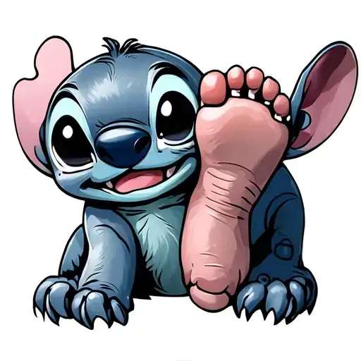 Stitch With Baby Foot Print