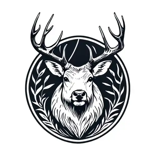 Nz Stag Fine Line Tattoo Simple Outline