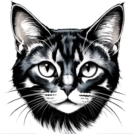 American Traditional Black Cat