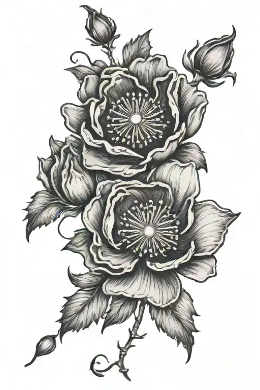 Leo Sign And Poppy Flower