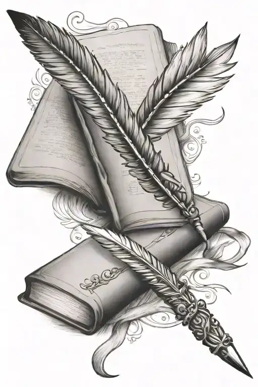 Quill Pen And Book Cover