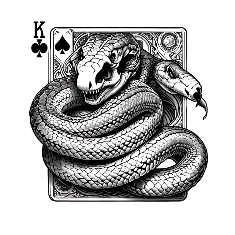 Snake And Money And Joker Card