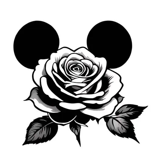 A Rose In The Shape Of Micky Mouse Head