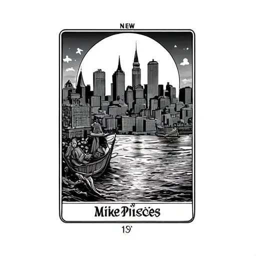 Mike Pisces New Orleans Skyline With Tarot