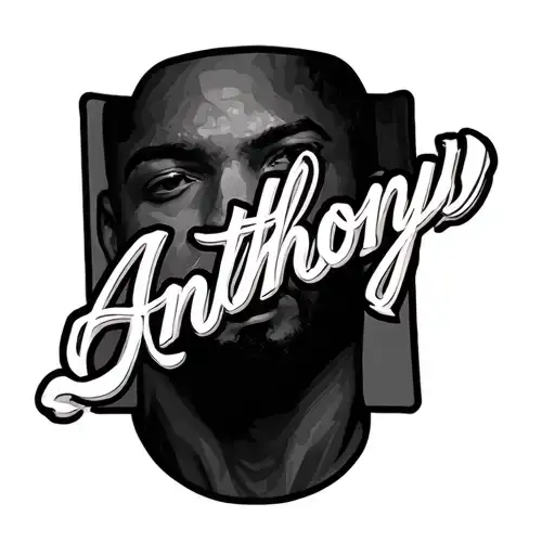 Anthony Name Written On Black Skin