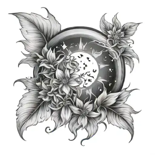 Moon Halo And Snowflower