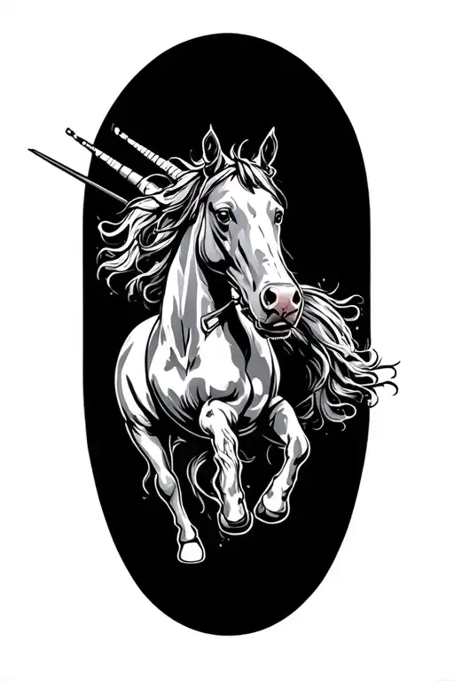 Pitbull Riding A Unicorn