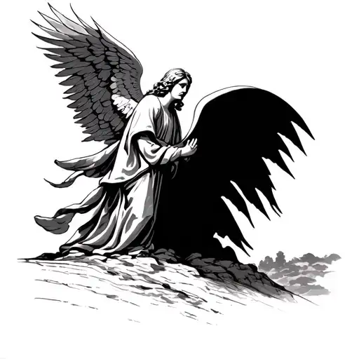 Guardian Angel Watching Over Horizon