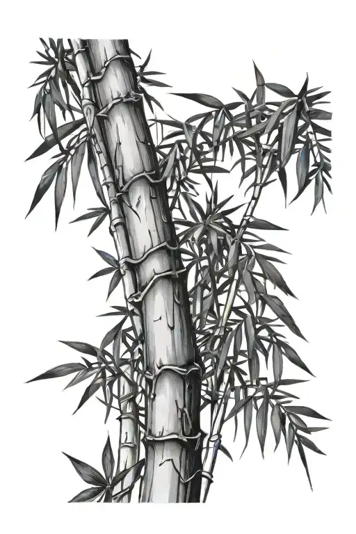 Simple Single Bamboo Tattoo Minimalist Micro Realism