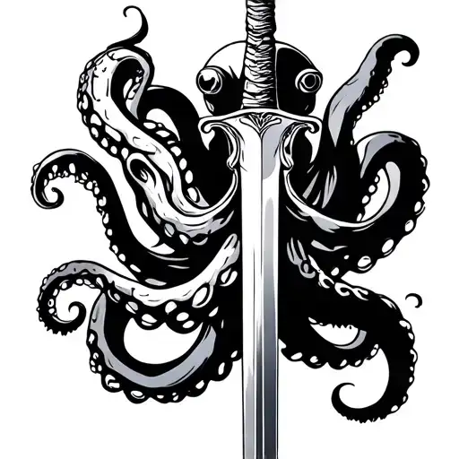 Octopus Wrapped Around Sword