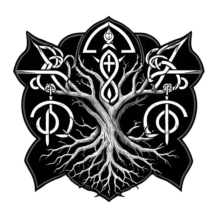 Scottish Celtic Family Tree With Roots And Libra Sign