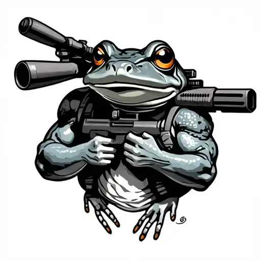 Buff Frog With Sniper Rifle