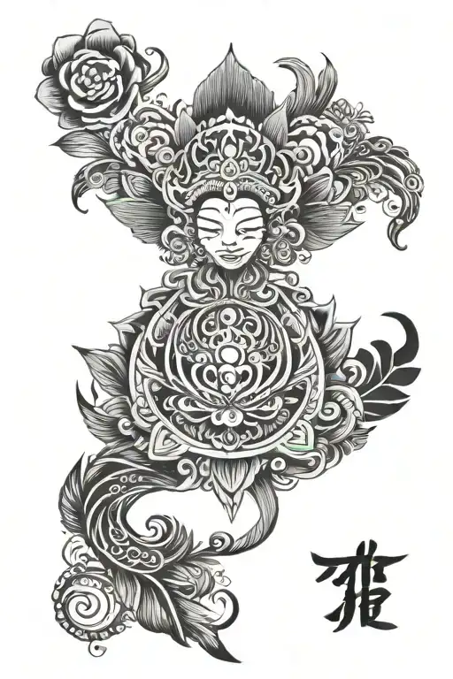 Small Indonesian Inspired Tattoo Micro Realism Style Tattoo Fine Lines Simple