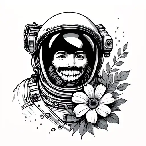 Astronaut With Leon Tooth Flower