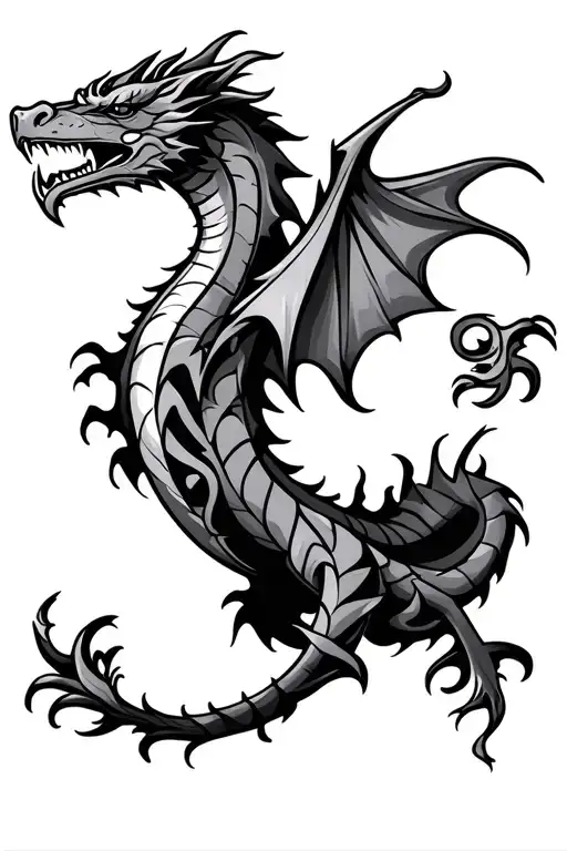 Irish Dragon Sleeve Tattoo Tribal