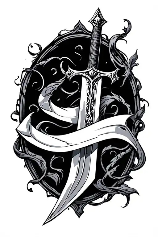 Long Gothic Fine Line Sword