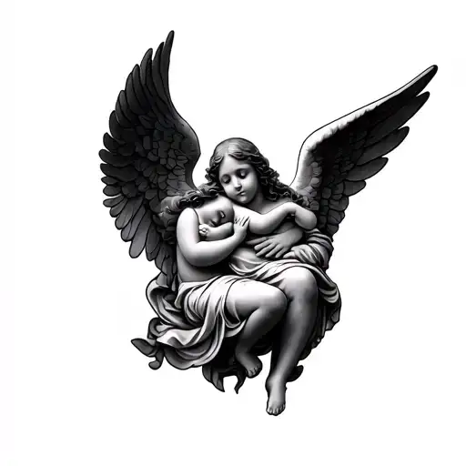Angel Holding Baby Angel