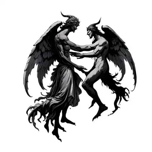 Angel And Demon Reach Each Other