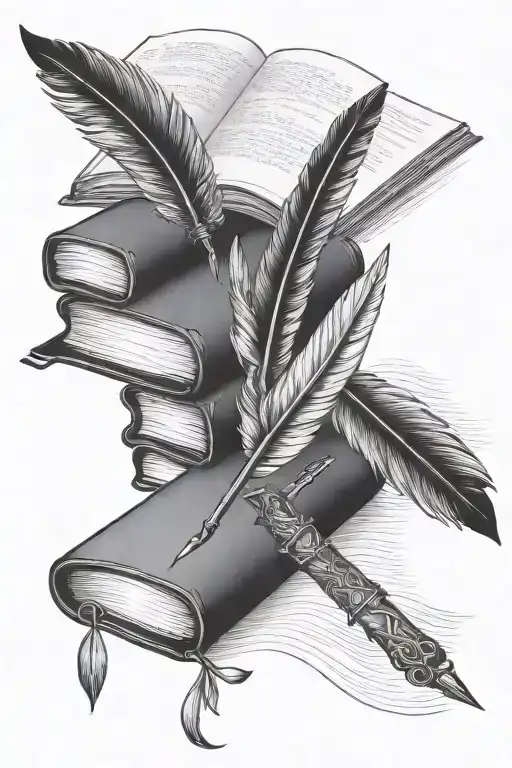 Quill Pen And Book Cover